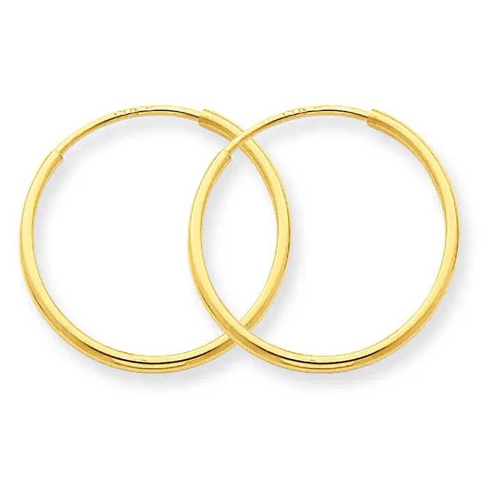 1.25mm Endless Hoop Earring 14k Gold XY1208