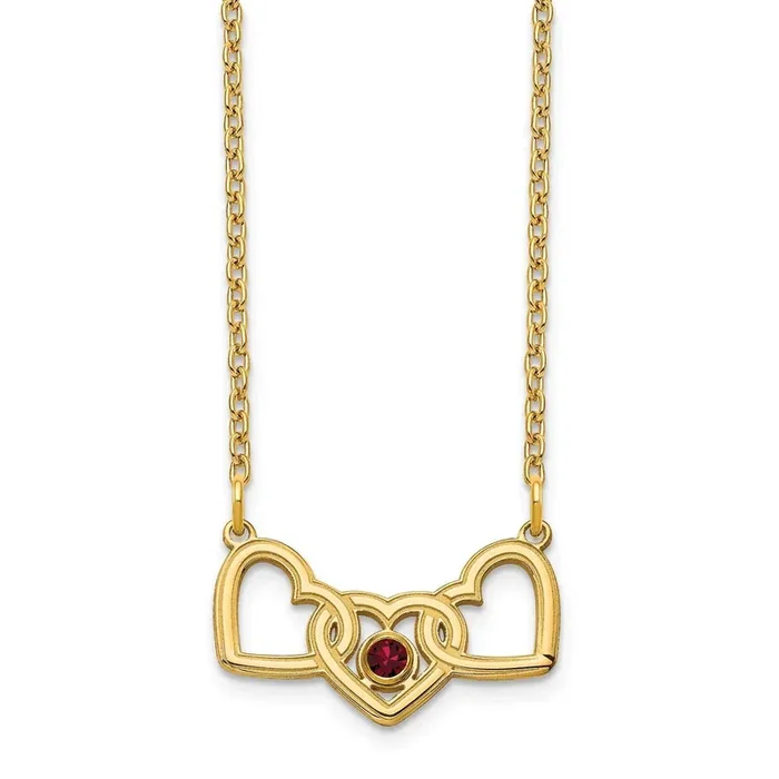1 Birthstones 3 Heart Necklace 14k Gold XNA975/1Y