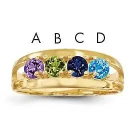 14K 4 Stone Mother‘s Ring Genuine XMR7/4GY