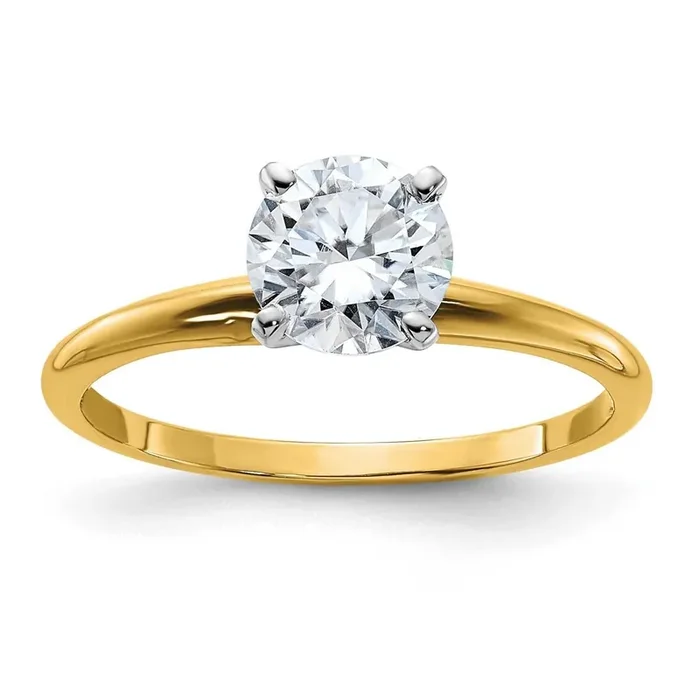 1ct. D E F Pure Light Round Moissanite Solitaire Ring 14k Gold YGSH15-12MP-8