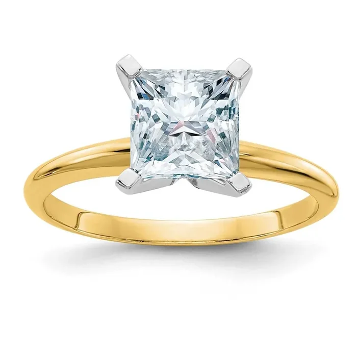 2ct. D E F Pure Light Princess Moissanite Solitaire Ring 14k Gold YGSH15P-15MP-6