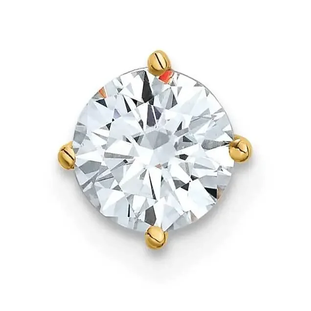 3/4ct. 6.0mm Round D E F Pure Light Moissanite Solitaire Chain Slide 14k Gold YG113-20PDMP