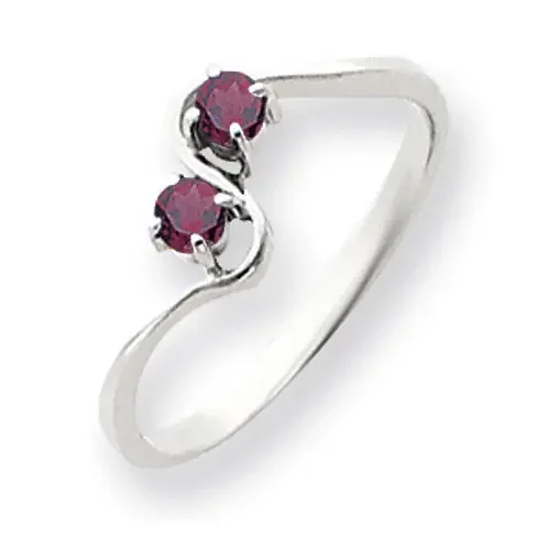 3mm Rhodolite Garnet Ring 14k white Gold Y4717RG