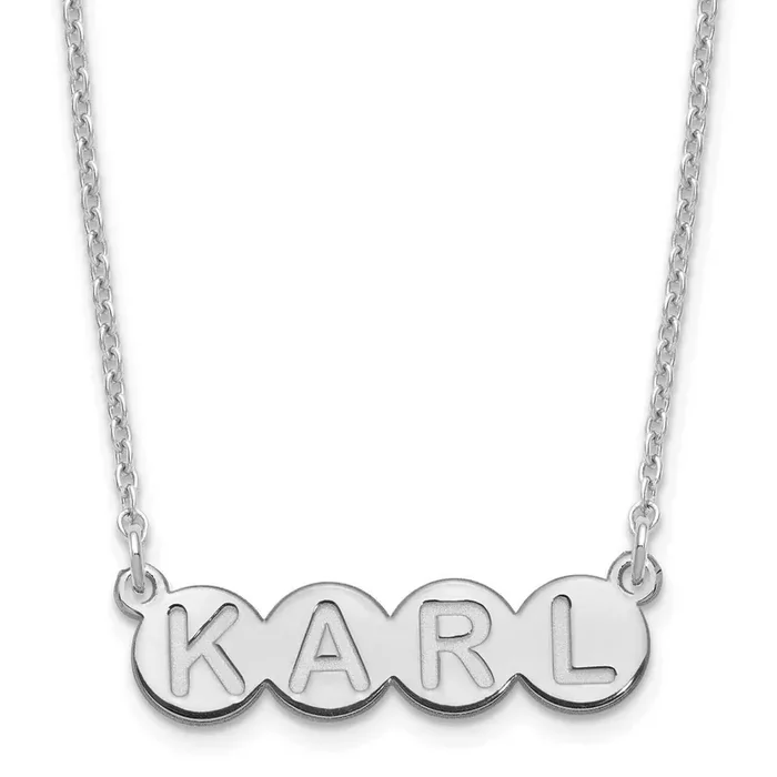4 Letter Bubble Necklace Sterling Silver Rhodium-plated XNA1322SS
