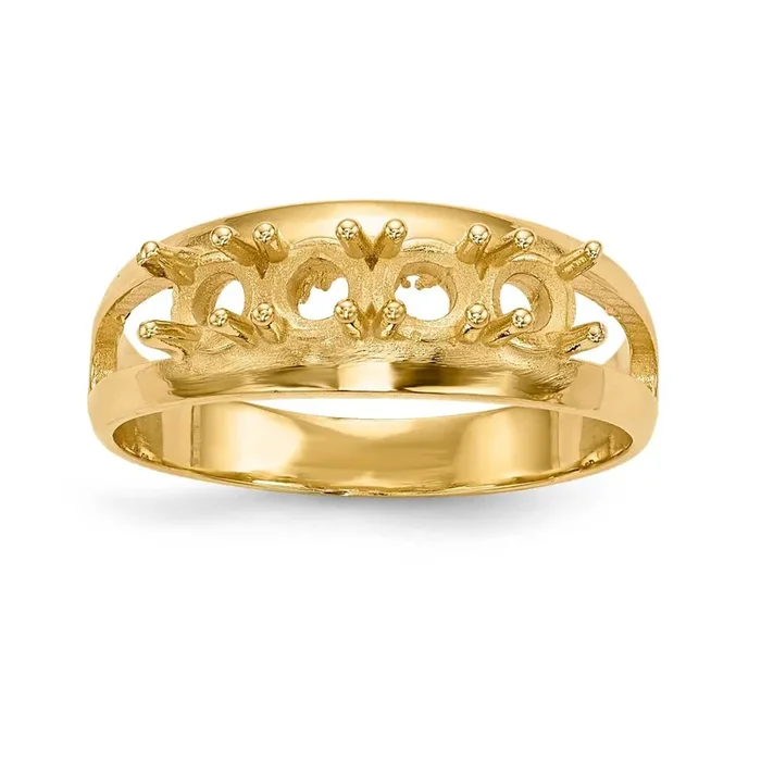 4-Stone Mothers Ring Mounting 14k Polished Gold XMR7/4-7