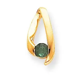 4mm Emerald pendant 14k Gold XP948E