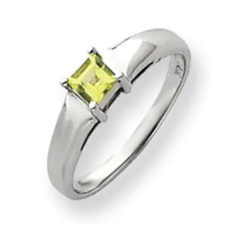 4mm Peridot Ring 14k White Gold Y4780PE