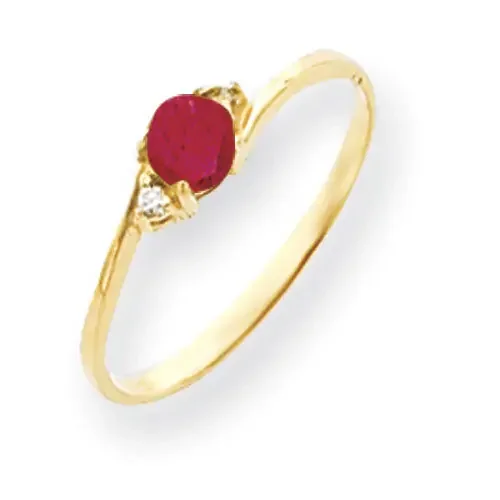 4mm Ruby Diamond Ring 14k Gold Y4712R/A