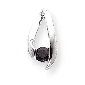 4mm Sapphire Pendant 14k White Gold XP949S