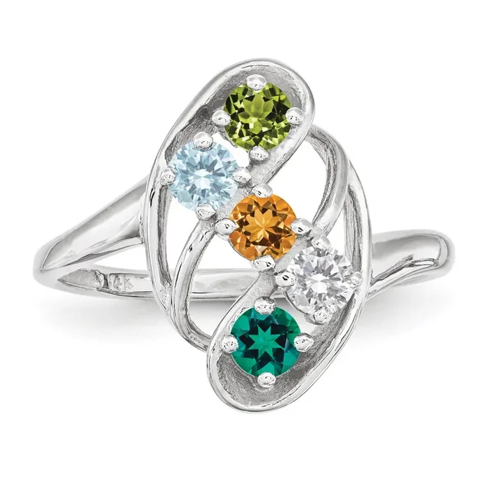 5 Birthstones Mother‘s Ring Sterling Silver XMR3/5SS