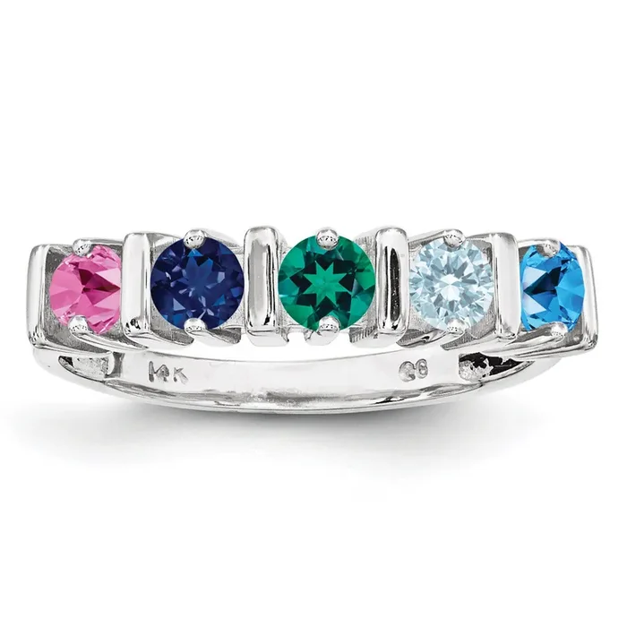 5 Birthstones Mother‘s Ring Sterling Silver XMR6/5SS