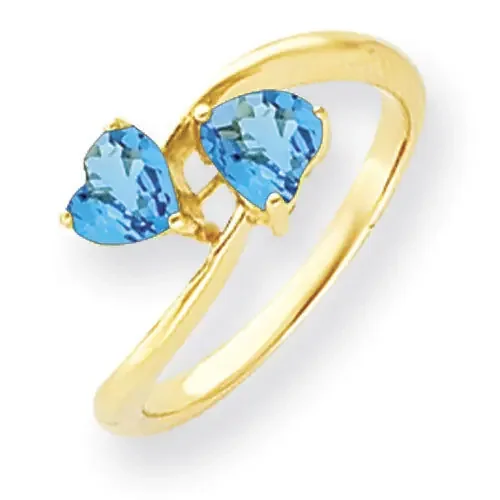5mm Heart Blue Topaz Ring 14k Gold Y4584BT