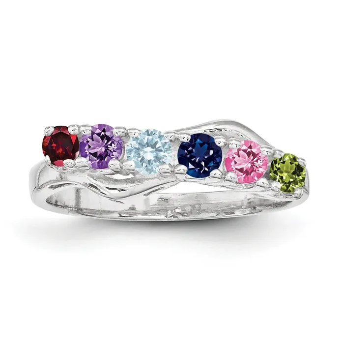 6 Birthstones Mother‘s Ring Sterling Silver XMR86/6SS