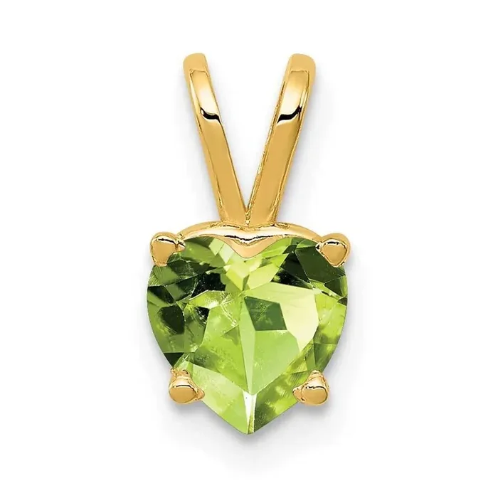 6mm Heart Peridot pendant 14k Gold XP429PE