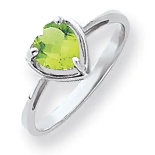 6mm Heart Peridot Ring 14k white Gold Y4563PE
