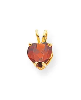 7mm Heart Garnet pendant 14k Gold XP430GA
