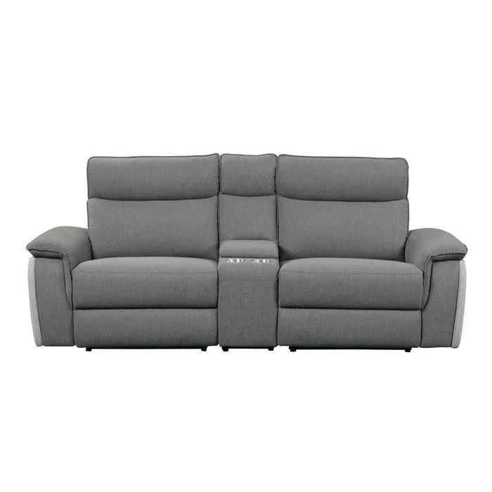 8259DG-2CNPWH* – (3)Power Double Reclining Love Seat with Center Console and Power Headrests
