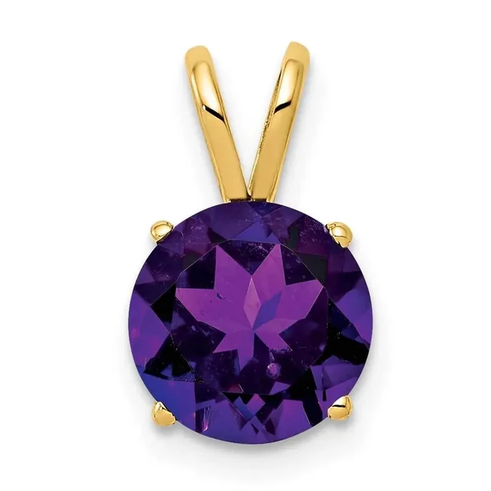 8mm Amethyst pendant 14k Gold XP418AM