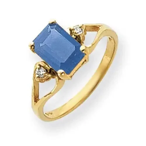 8x6mm Emerald Cut Tanvorite Diamond Ring 14k Gold Y4749TV_AA