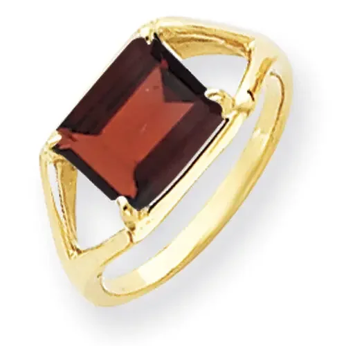 9x7mm Emerald Cut Garnet Ring 14k Gold Y4538GA