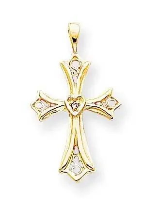 AAA Diamond Cross Pendant 14k Gold XP754AAA