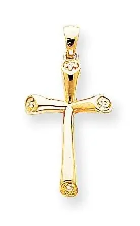 AAA Diamond Cross Pendant 14k Gold XP755AAA