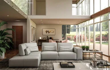 Accenti Italia Enjoy – Italian Modern Light Grey Leather Left Facing Sectional Sofa / VGDDENJOY-LTGRY