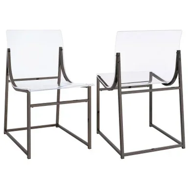 Adino Acrylic Dining Side Chair Black Nickel (Set of 2) / CS-121142