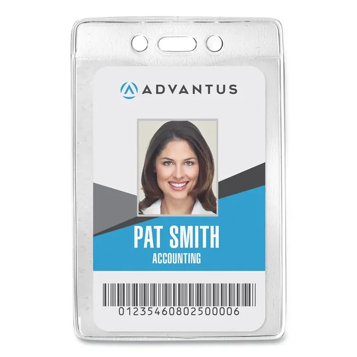 Advantus Security ID Badge Holders, Vertical, Pre-Punched for Chain/Clip, Clear, 2.63″ x 4.38″ Holder, 2.38″ x 3.75″ Insert, 50/Box