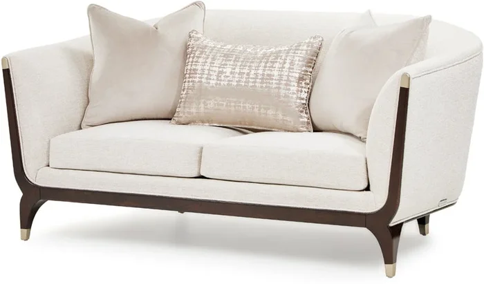 AICO Paris Chic Loveseat Cremini in Espresso