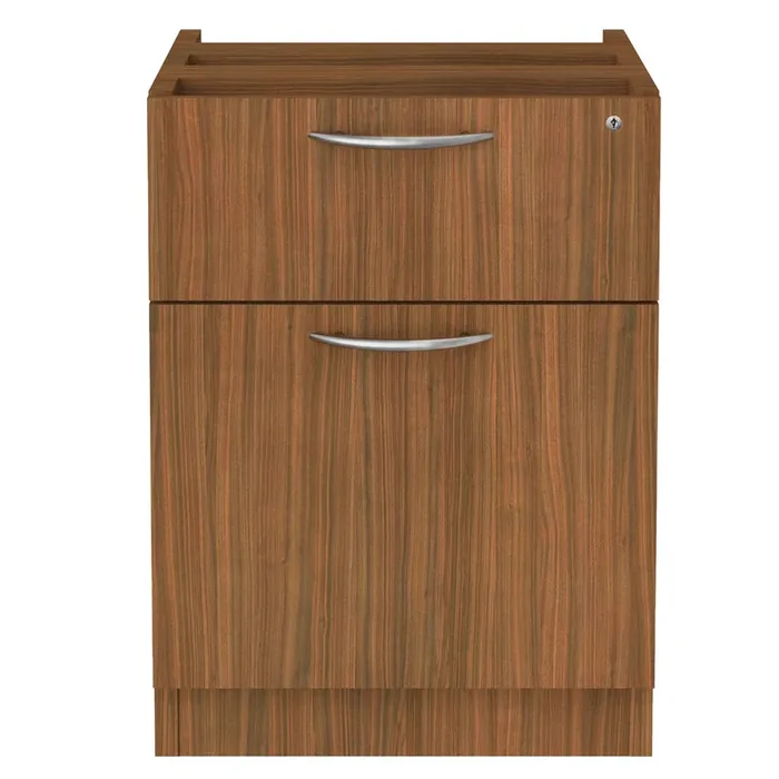 Alera® Alera Valencia Series Hanging Pedestal File, Left/Right, 2-Drawer Box/File, Legal/Letter, Modern Walnut,15.63 x 20.5 x 19.25