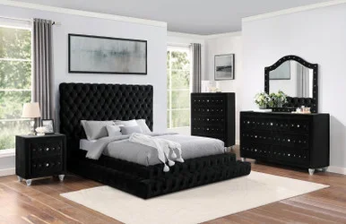 ALZIRE Nightstand, Black / FM7150BK-N