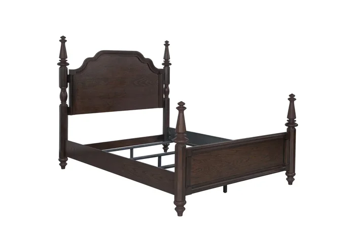 Andover 63-inch Four Poster Queen Bed Dark Oak