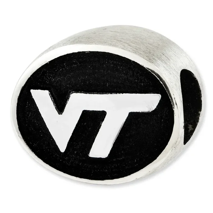 Antiqued Virginia Tech Collegiate Bead Sterling Silver QRS2031