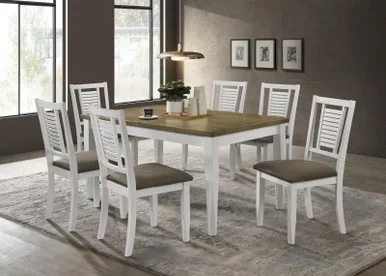 Appleton 7-piece Rectangular Dining Set Distressed White / CS-110411-S7