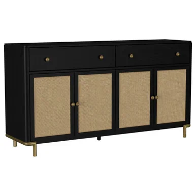 Arini 2-drawer Cane Door Dining Sideboard Server Black / CS-108935BLK