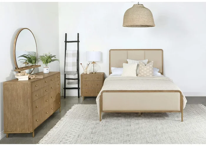 Arini 4-piece Queen Bedroom Set Cream and Sand Wash
