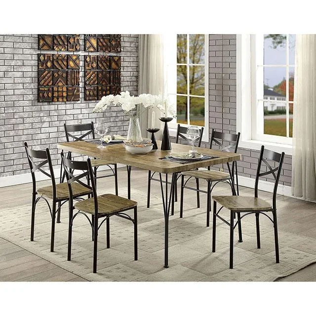 Banbury Gray/Dark Bronze 7 Pc. 60″ Dining Table Set, Gray