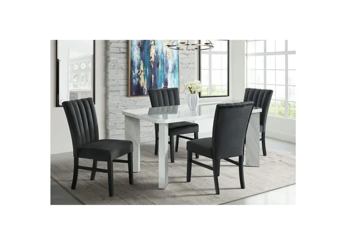 Bellini Side Chair In Black Velvet 2 Per Pack