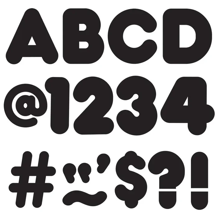 Black 4-Inch Casual Uppercase Ready Letters®