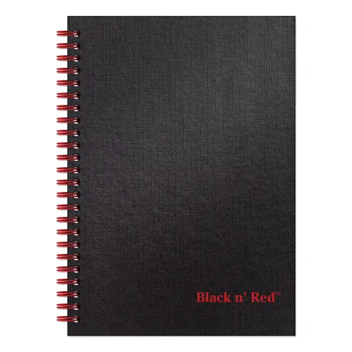 Black n‘ Red™ Hardcover Twinwire Notebooks, SCRIBZEE Compatible, 1-Subject, Wide/Legal Rule, Black Cover, (70) 8.25 x 5.88 Sheets