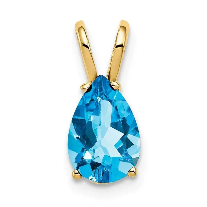 Blue Topaz Diamond pendant 14k Gold XP426BT