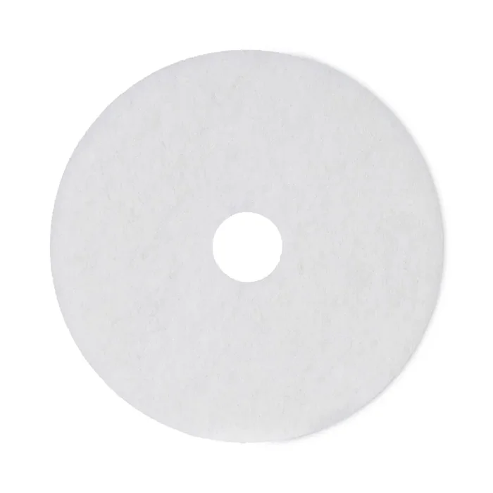 Boardwalk® Polishing Floor Pads, 18″ Diameter, White, 5/carton