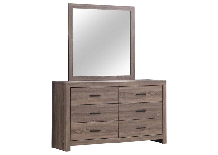Brantford 6-drawer Dresser with Mirror Barrel Oak