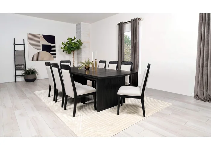Brookmead 9-piece Extension Leaf Dining Table Set Black