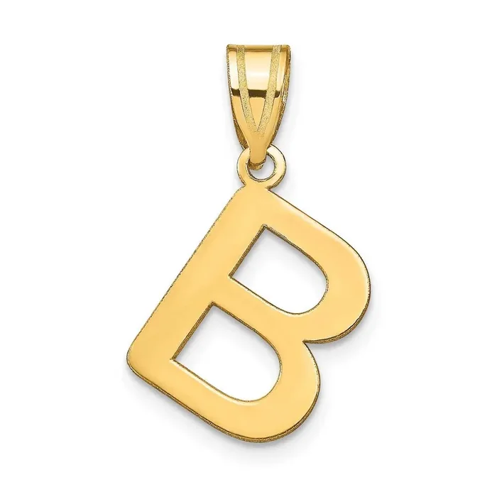 Bubble Letter B Initial Pendant 14k Gold Polished YC1441B