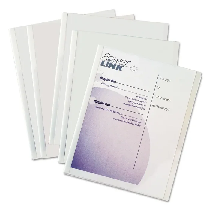 C-Line® Vinyl Report Covers with Binding Bars, 0.13″ Capacity, 8.5 x 11, Clear/Clear, 50/Box