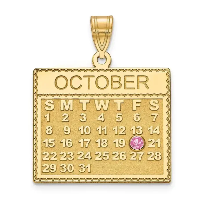 Calendar Charm with Birthstone Gold-plated XNA919GP