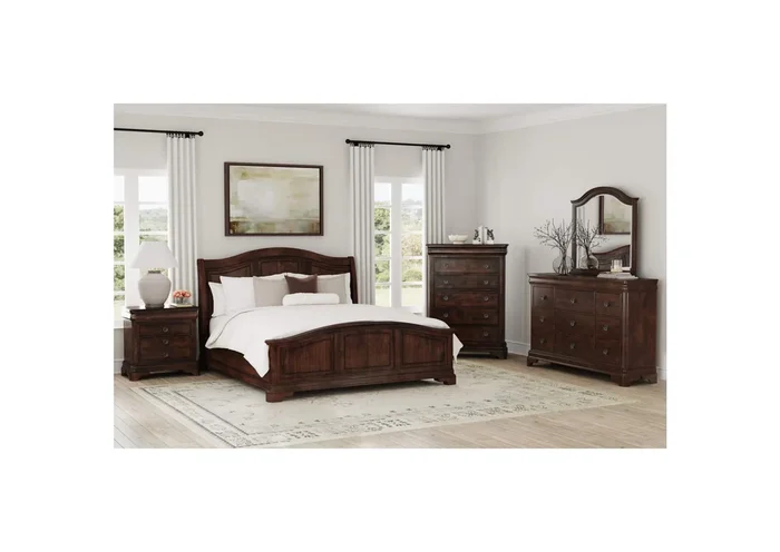 Cameron Cherry Queen Panel Bed