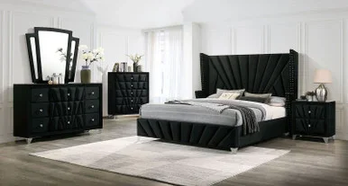 CARISSA Cal.King, Black / CM7164BK-CK-BED
